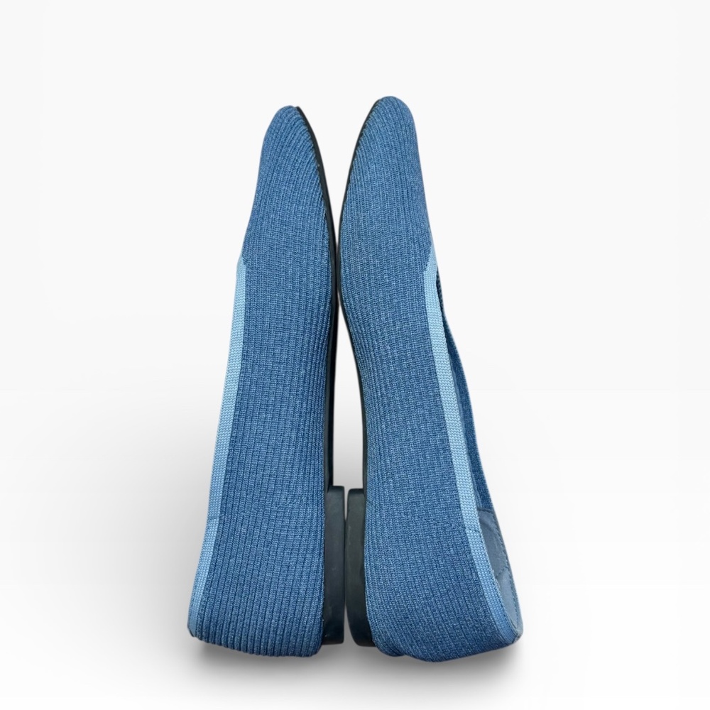 Vivaia Margot 2.0 square-toe V-cut ballet flat shoe in denim blue 43 - Picture 4 of 9